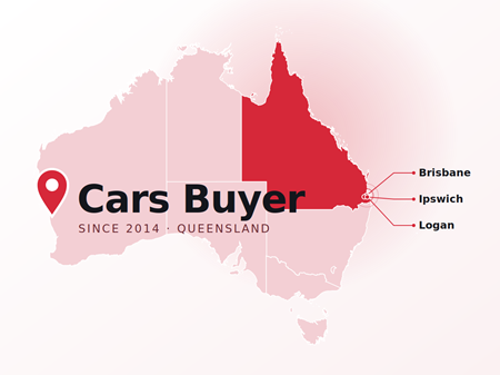Map of Brisbane and Queensland areas where Cars Buyer buys cars