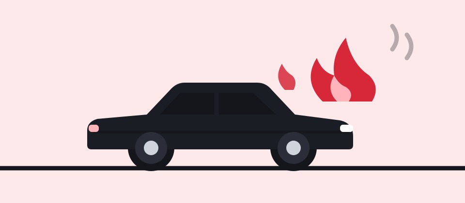 Car with fire damage